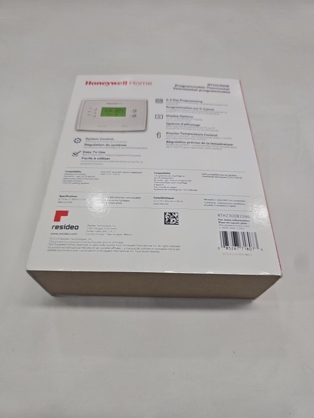 Honeywell Home RTH2300B 5-2 Day Programmable Thermostat RTH2300B1046/E1 Used